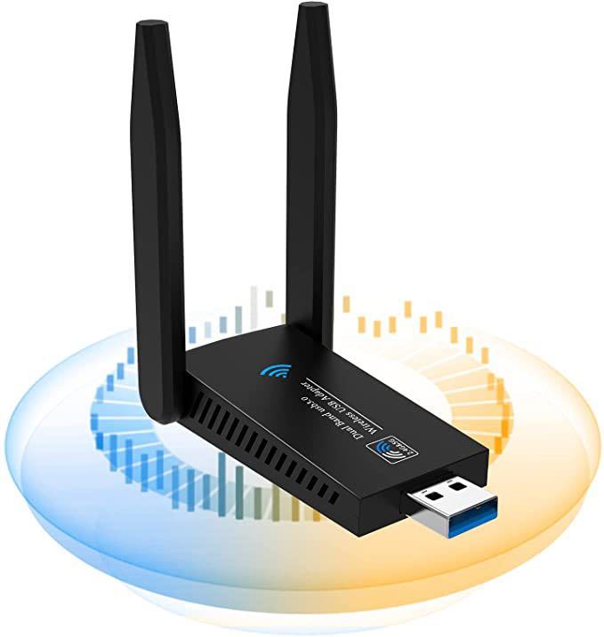 2022 無線lan 子機 wifi usb 1300Mbps 2.4G/5G デュアルバンド USB3.0 wifi 子機 5dBi超高速通信 回転アンテナ 802.11ac/n/a/g/b技術