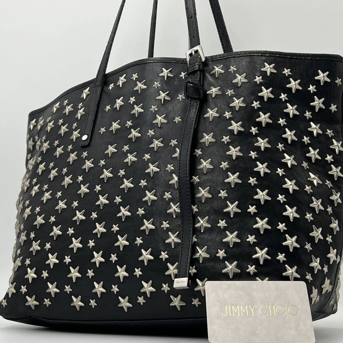 1円 【美品】 Jimmy Choo ジミチュー トートバッグ スター スタッズ
