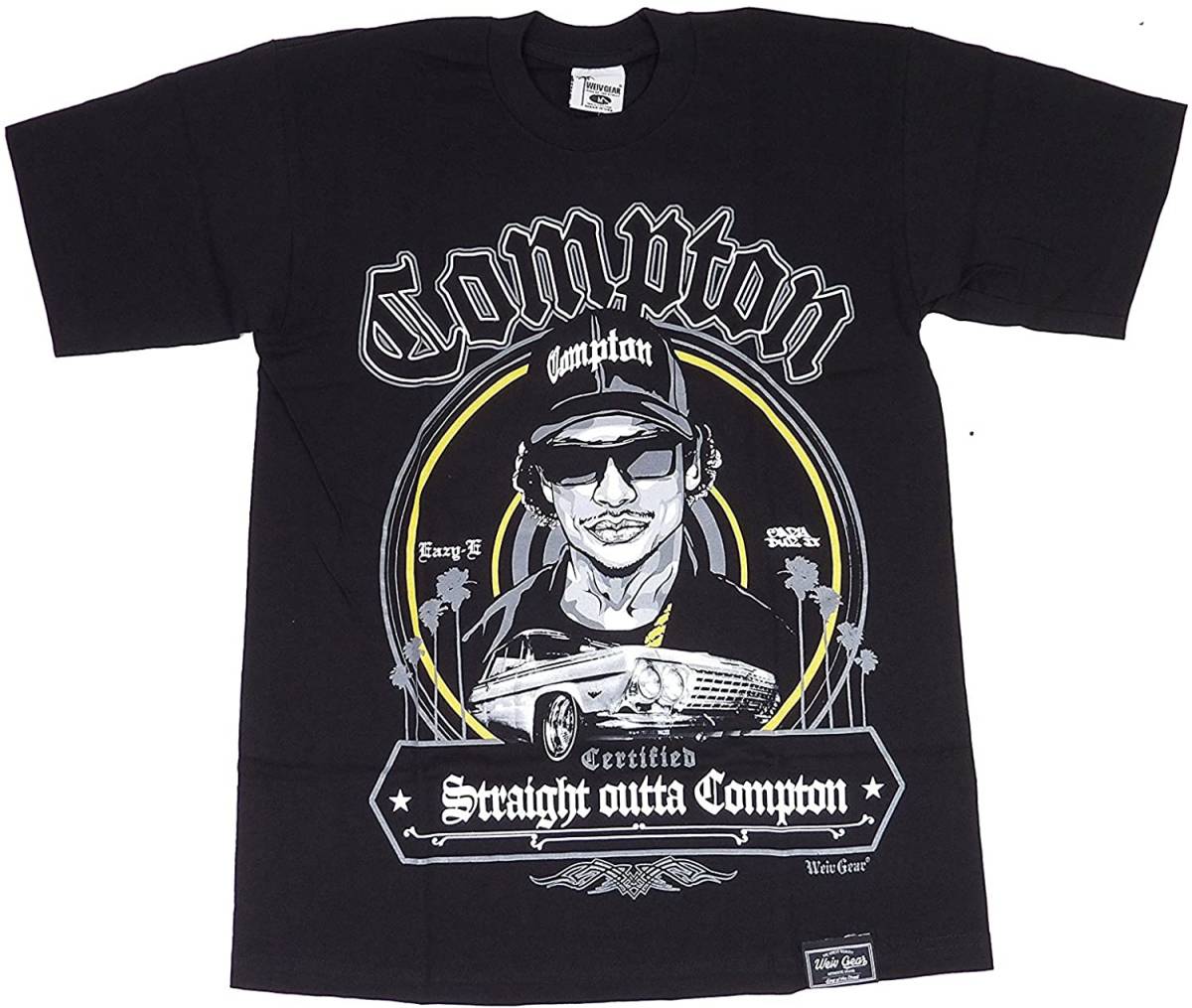 LA ストリートプリント　COMPTON EAZY-E コンプトン プリント 半袖 Tシャツ (ブラック) [並行輸入品]　(XL)_画像1