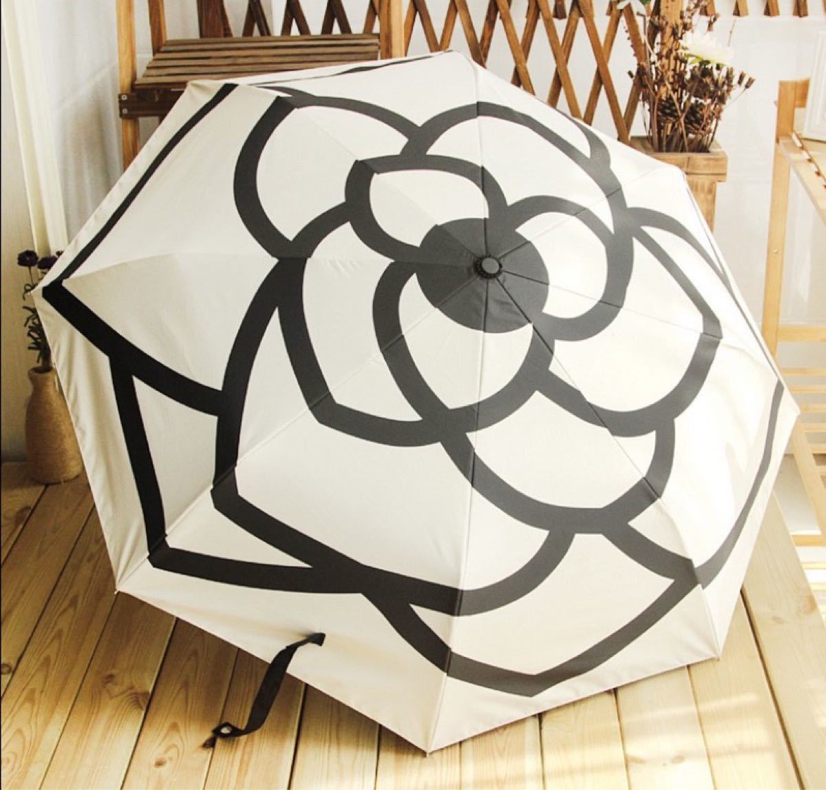 セール！【白色】折り畳み傘 2way仕様 カメリア 日傘 晴雨兼用 折りたたみ傘 遮光