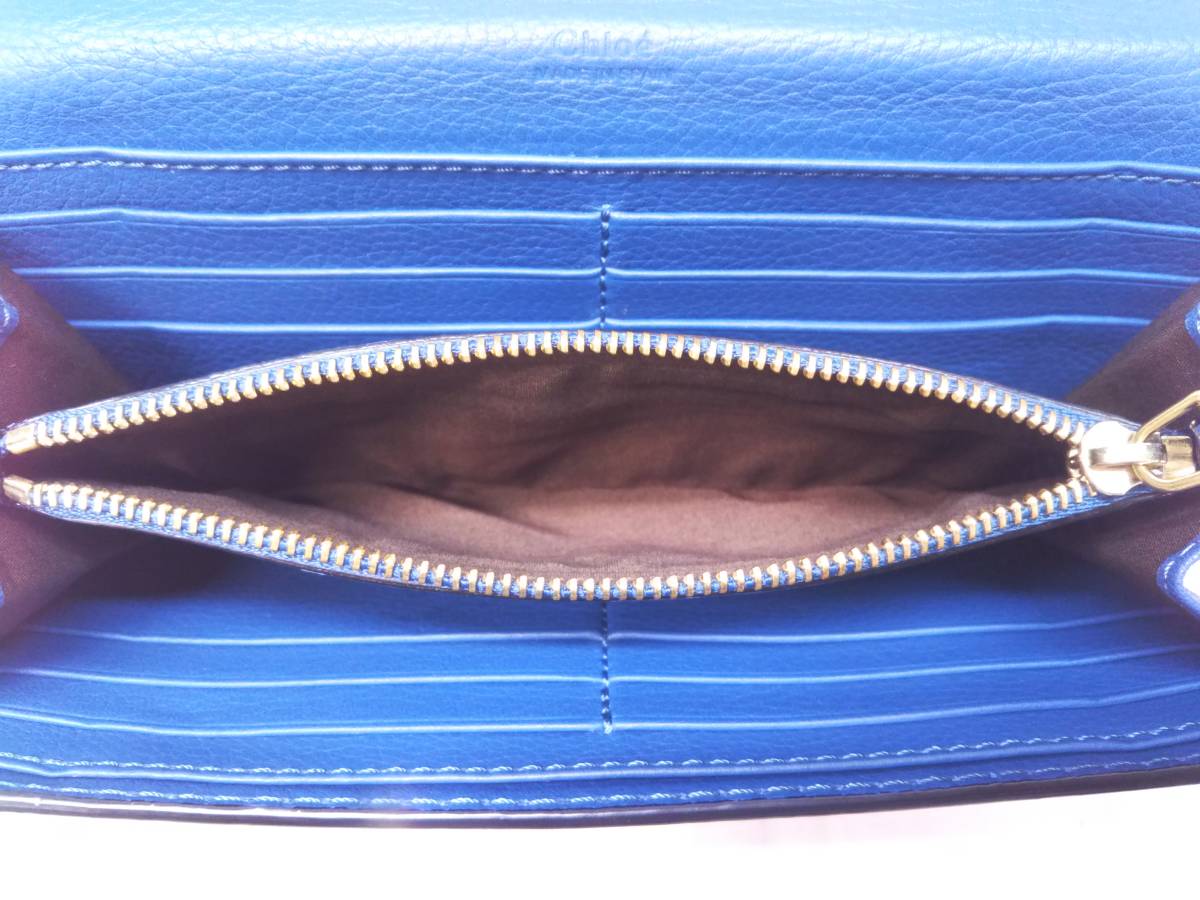 Chloe Marcie 長財布 01-15-60-65 ブルー カード入れ有 小銭入れ有