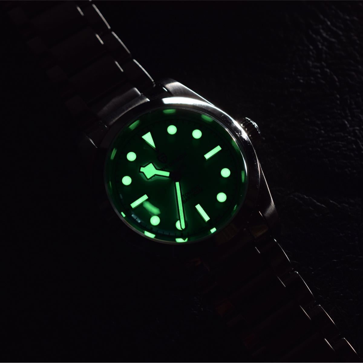 腕時計 メンズ レディース ユニセックス 36mm ブラックベイ シンプル 水色文字盤 ライトブルー メンズ腕時計 機械式自動巻