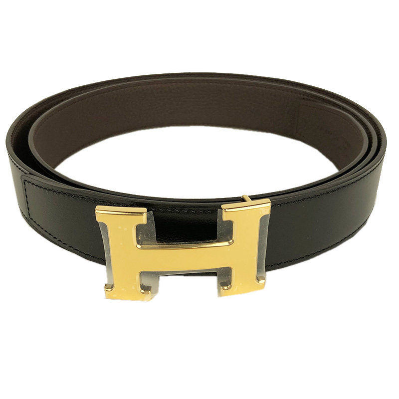 サイズ Hermes - エルメス Hベルト ブラック/ゴールド ゴールド金具