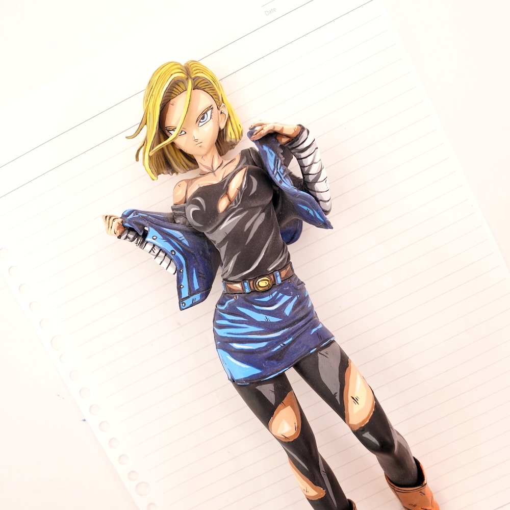 ドラゴンボール 人造人間18号 フィギュア フルリペイント 2D 二 ドラゴンボール 人造人間18号 フィギュア フルリペイント 2D 二
