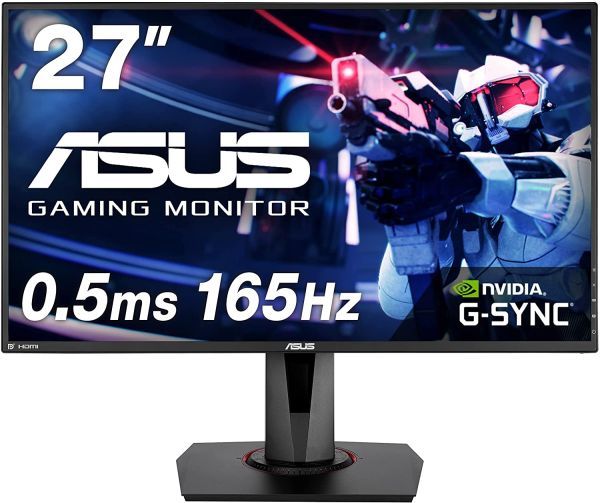 ASUS VG278QR-R ゲーミングモニター 27インチ 0.5ms 165Hz