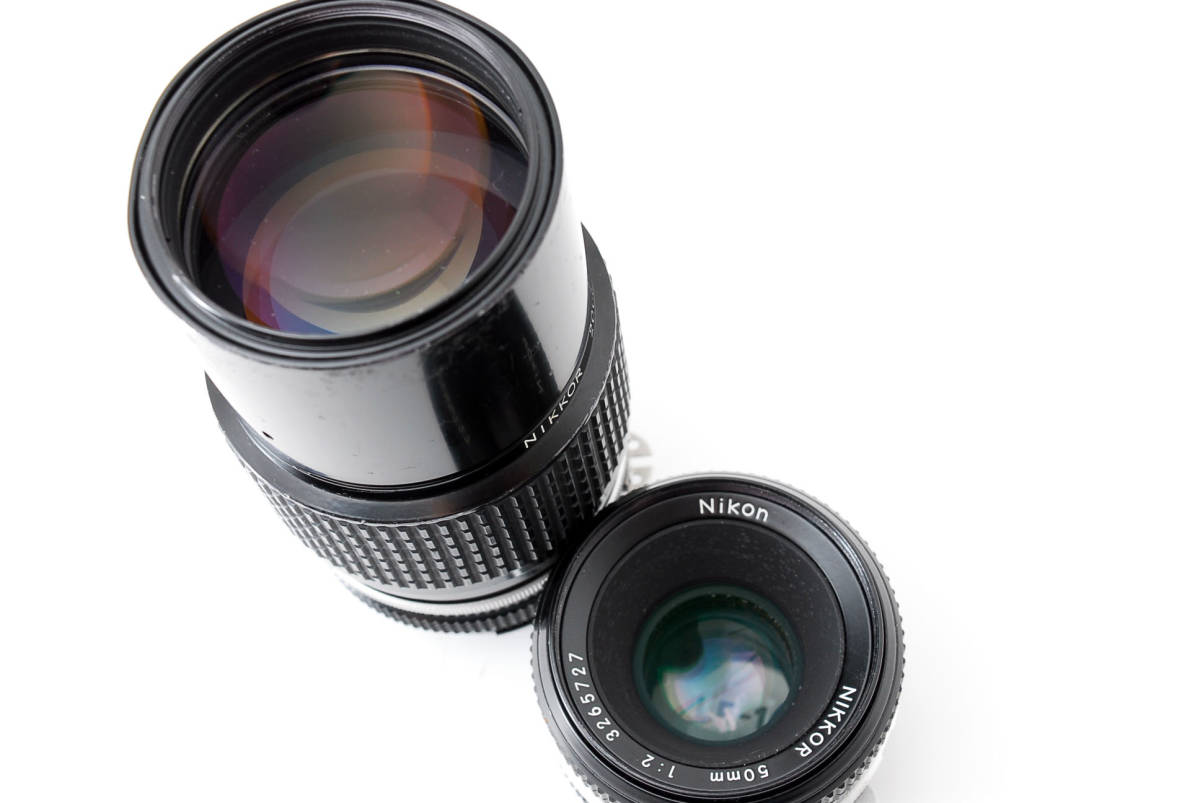【純正 単焦点レンズ　2本セット】 Nikon ニコン Ai NIKKOR 50mm F2　200mm　F4　 一眼レフカメラ用 同梱可能　＃6540_画像10