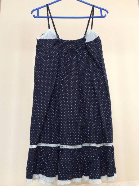 ★ 美品 OLIVE des OLIVE ドッド柄 レース付きキャミワンピース ★_画像2