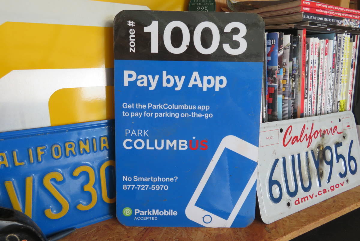 Pay by App Parking 1003 パーキング 駐車場 ロードサイン ストリートサイン アメリカ ヴィンテージ ガレージ インテリア USA （A-67）