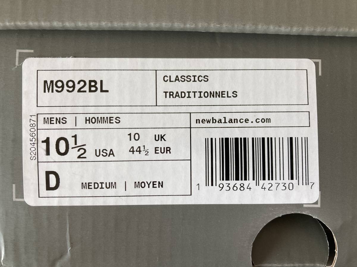 new balance M992BL US10.5 28.5cm 992BL | mariobalthazar.com.br