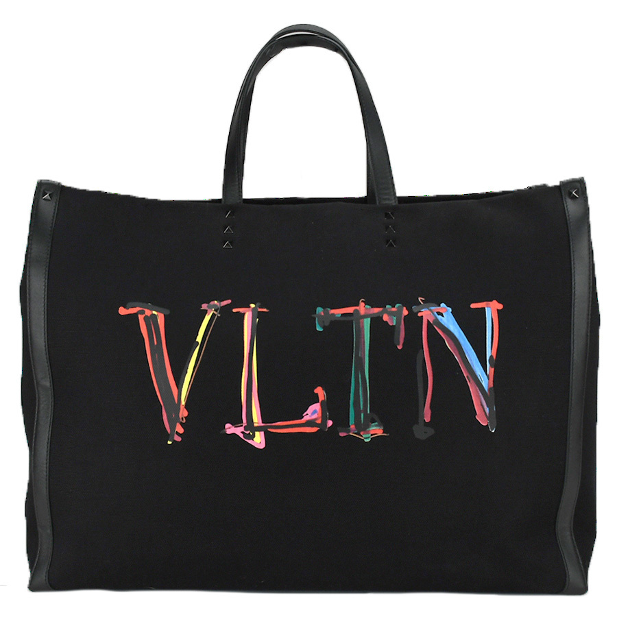 ヴァレンティノ VALENTINO VLTN ラージ トートバッグ ブラック 黒