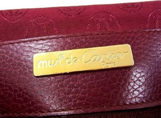 Cartier カルティエ マストライン トリニティ レザー ブリーフケース ビジネスバッグ 書類かばん ボルドー系 男女兼用
