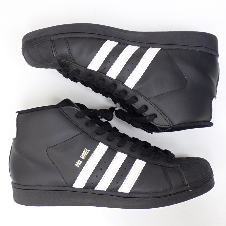 adidas/アディダス プロモデル スーパースター ハイカットスニーカー メンズ27cm/ブラック/B39368/トレフォイルロゴ/外箱付き&1296000281