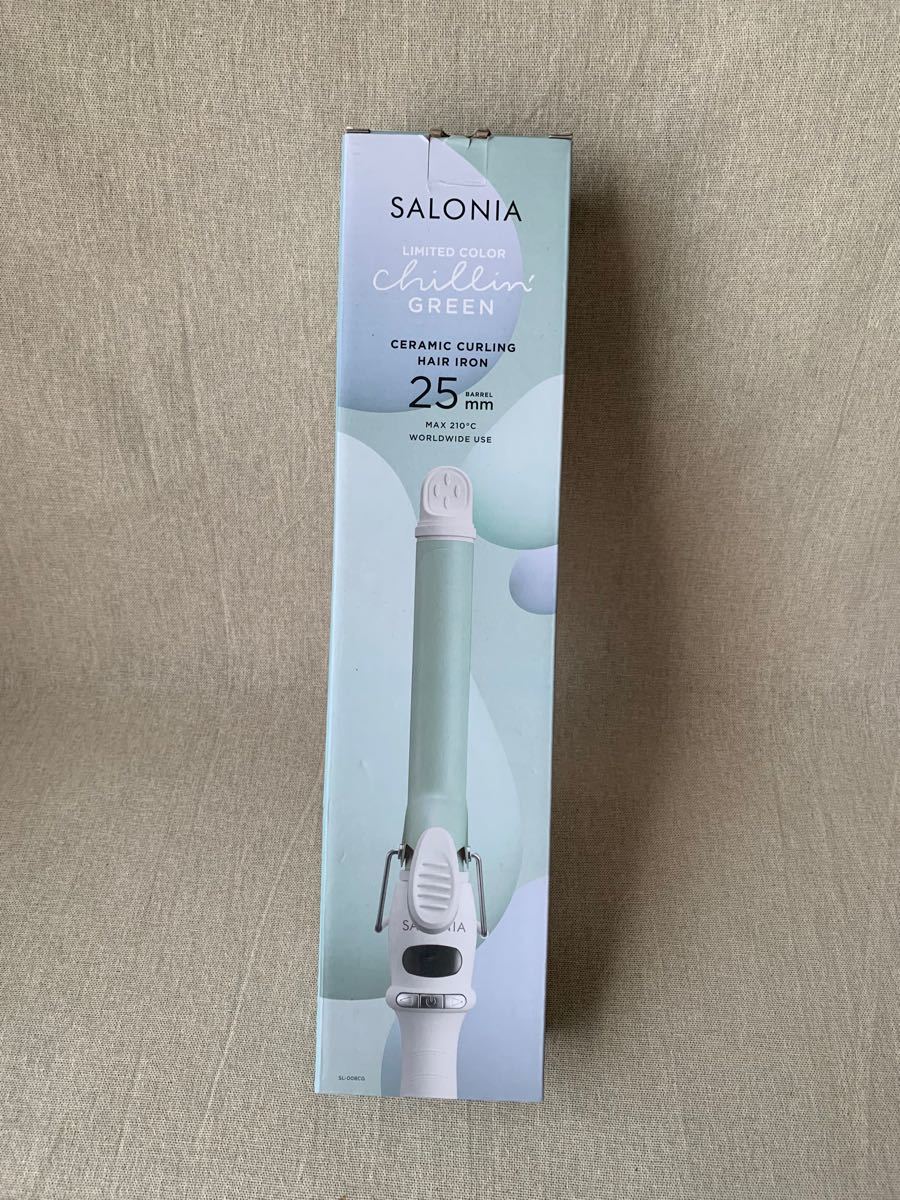 【未使用】SALONIAサロニア セラミックカールヘアアイロン 25mm チリングリーン