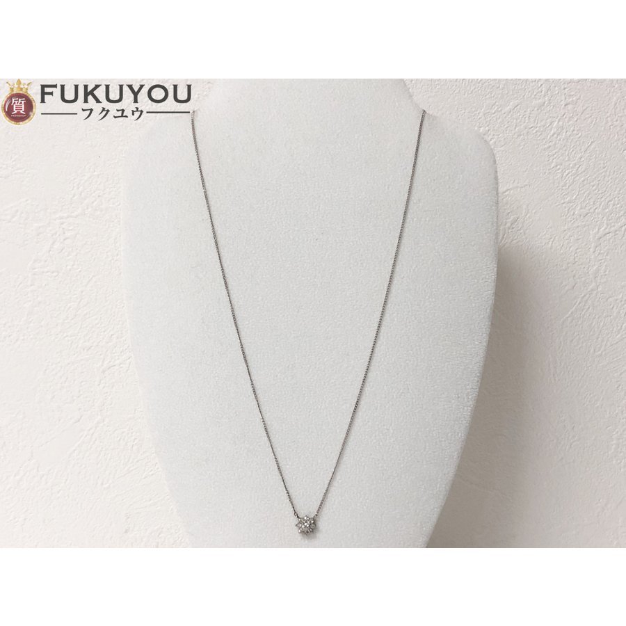Pt850 メレダイヤモンド トップ 総0.27ct チェーン プラチナネックレス