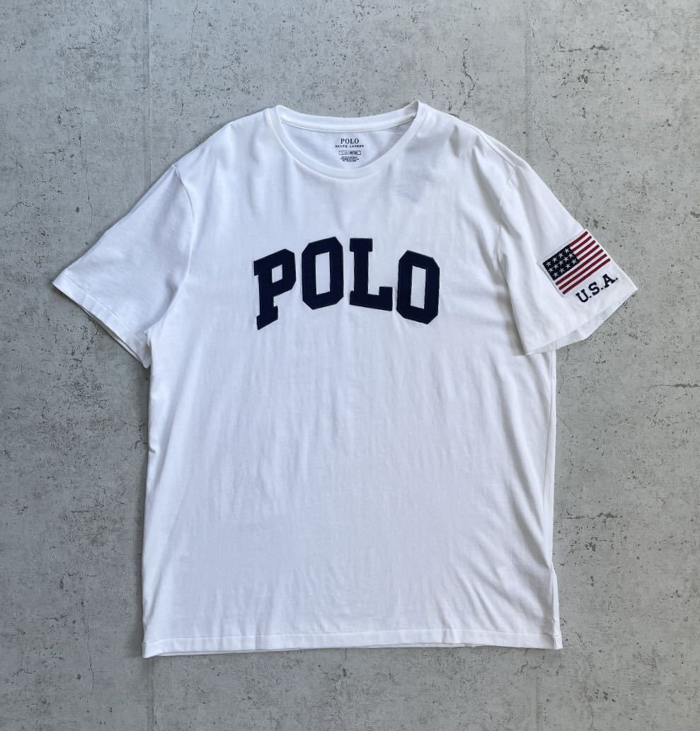 新品タグ付き ポロラルフローレン POLOロゴ ワッペン tシャツ ホワイト L rrl ラルフローレン ロンハーマン_画像2