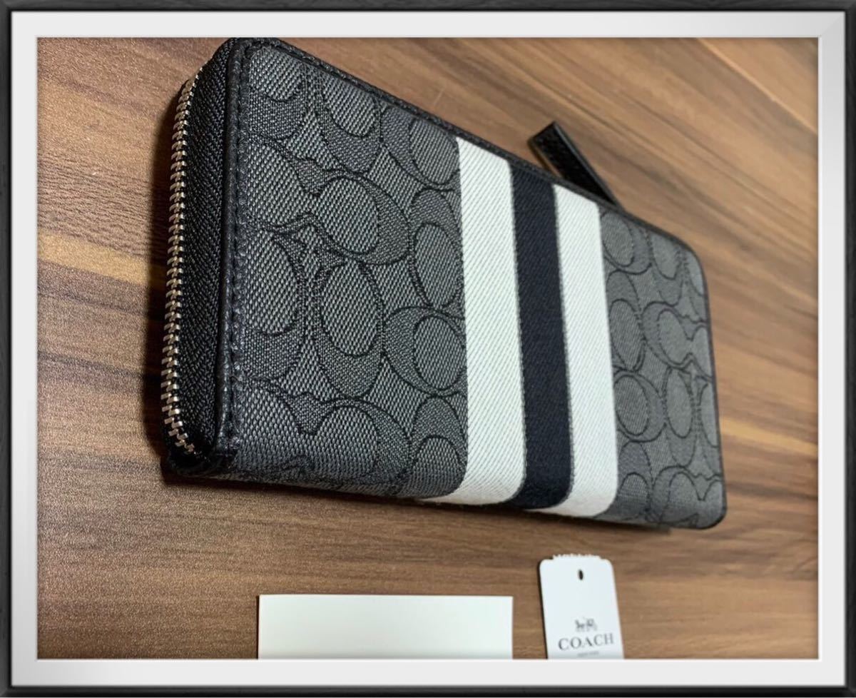 COACH 長財布 シグネチャー ブラック ワッペン コーチ 正規品 鑑定済