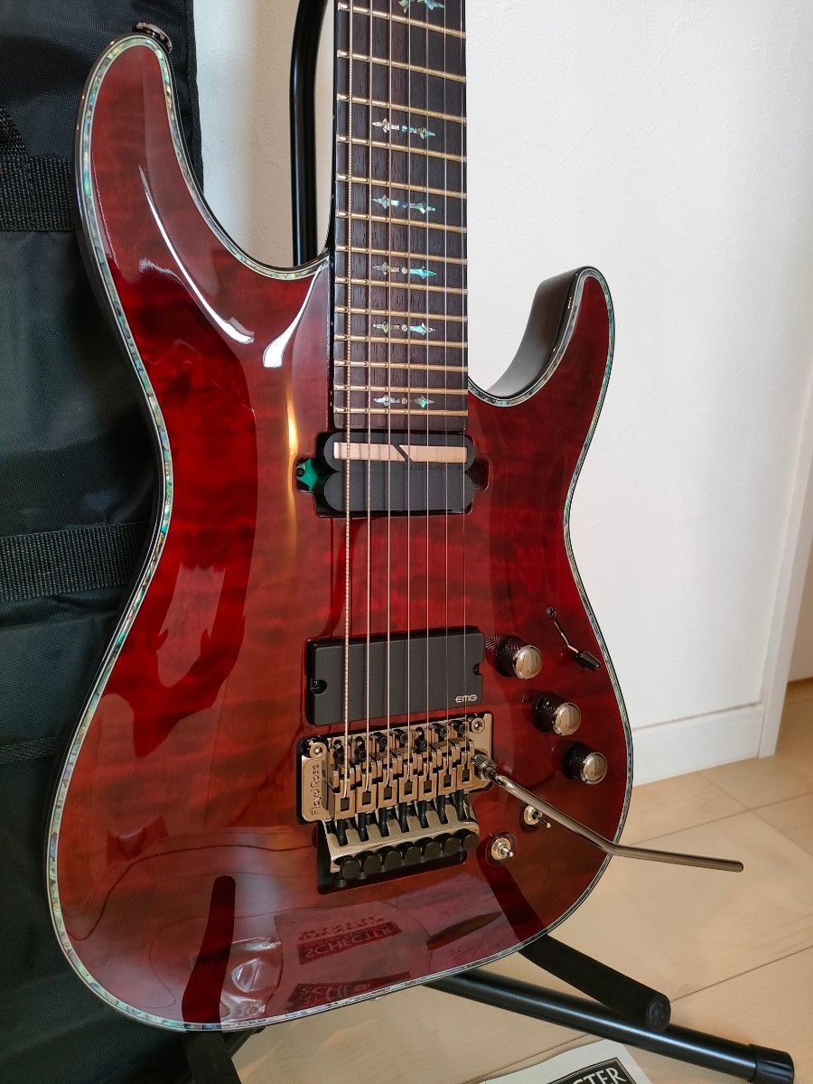 未使用に近い7弦ギター□SCHECTER HELLRAISER C-7 FR S