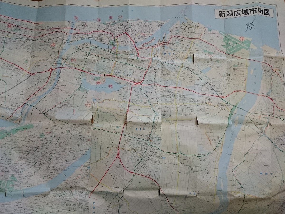 b# с дефектом городская территория map серии Niigata город * чёрный . блок * черепаха рисовое поле блок 1992 год 9 месяц выпуск гуманитарные науки фирма /b22