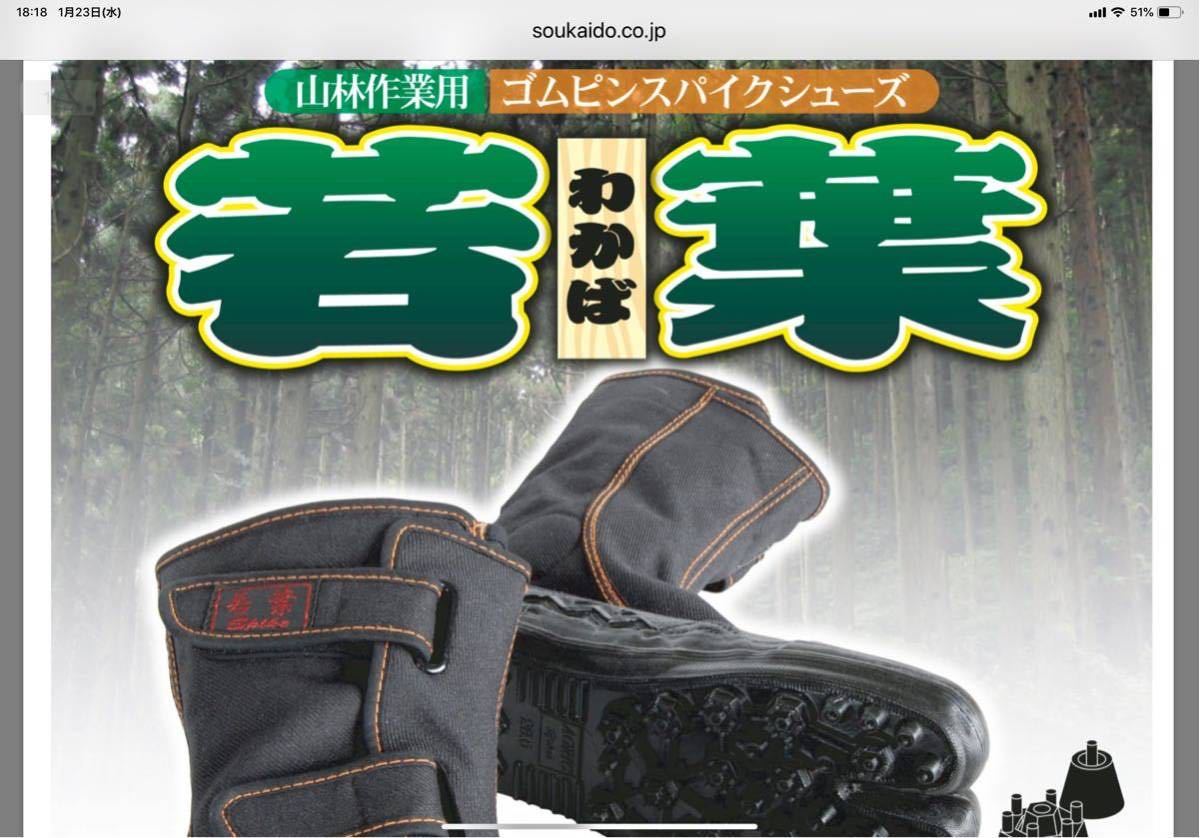 送料無料 25.5cm ゴムピンスパイクシューズ 若葉 壮快堂I-98 ピンスパイク底 新品