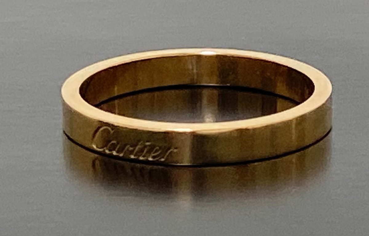 【新品仕上げ済】Cartier カルティエ エングレーブド リング ピンクゴールド K18PG 750 #19.5 19.5号 ジュエリー_画像7