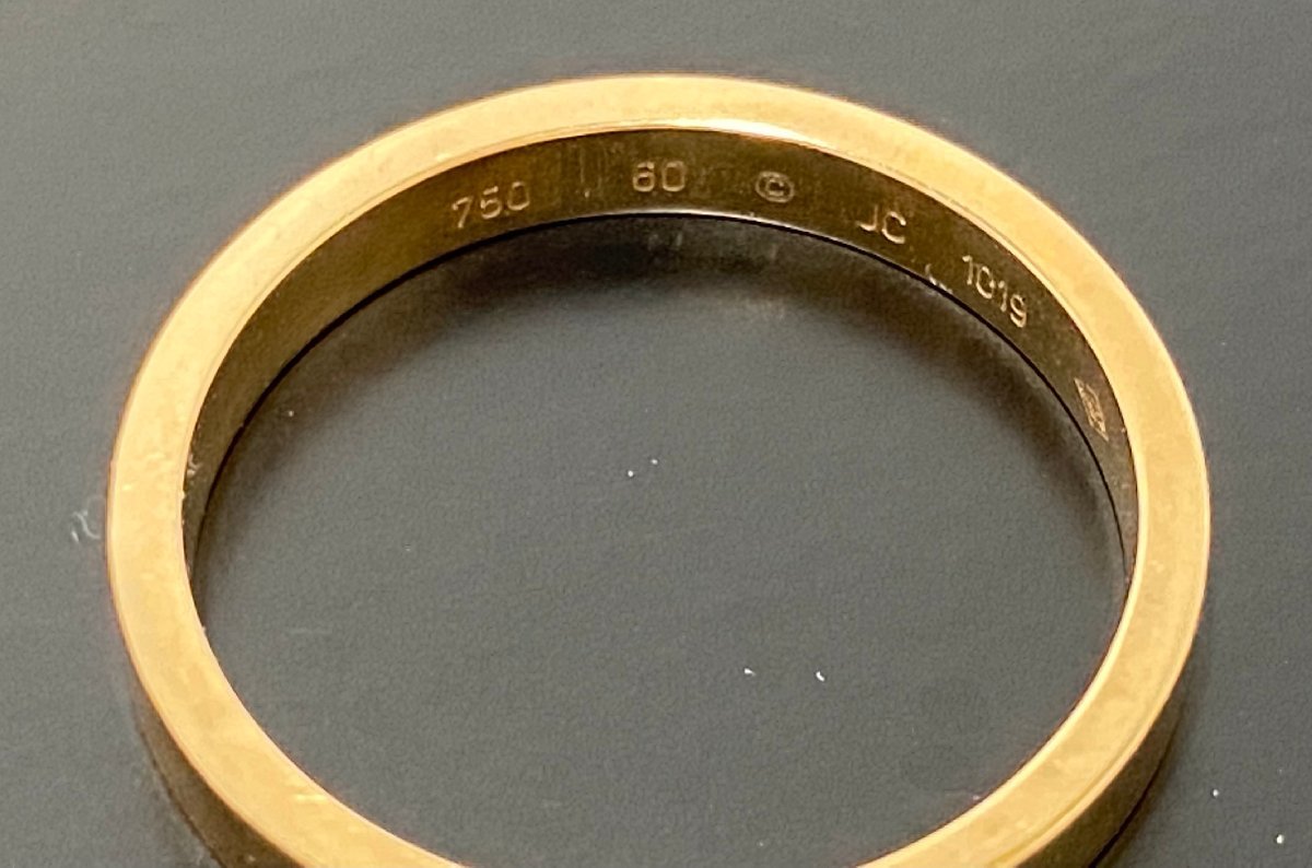 【新品仕上げ済】Cartier カルティエ エングレーブド リング ピンクゴールド K18PG 750 #19.5 19.5号 ジュエリー_画像9