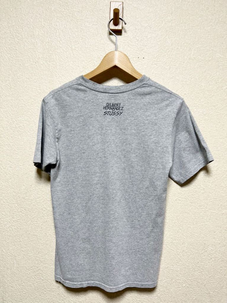 【送料無料】STUSSY ステューシー プリントTシャツ Sサイズ グレーカラー コットン100 メキシコ製_画像2