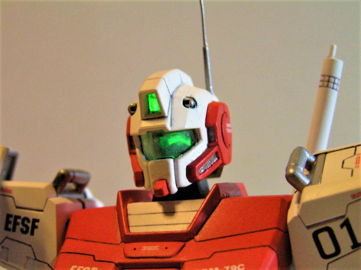 【 大感謝セール】 MG ジム改 センサー強化試作型 LED内蔵改修全塗装 完成品 完成品