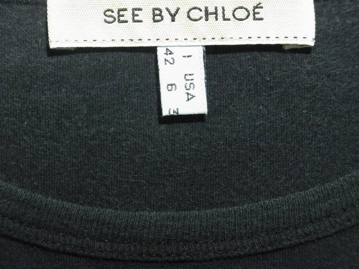  снят с производства редкий Old SEE BY CHLOE Bick Logo короткий рукав футболка чёрный белый редкость Vintage черный See by Chloe дизайн katoso tops 