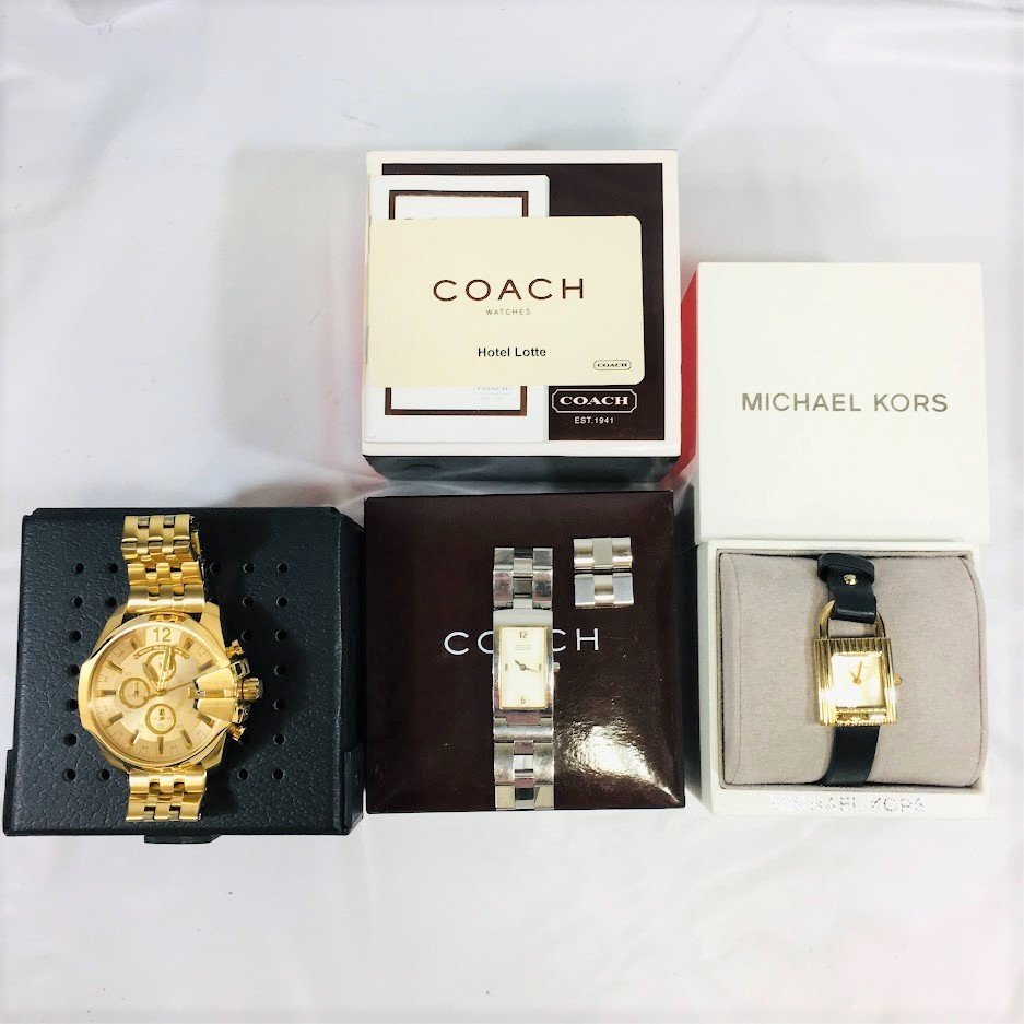 □コーチ マイケルコース DIESEL ディーゼル DZ-4565 腕時計 箱付き 計