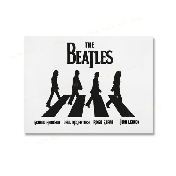  C262 THE BEATLES ビートルズ キャンバスアートポスター 50×70cm イラスト インテリア 雑貨 海外製 枠なし E_画像1