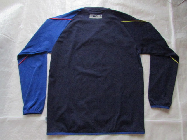 メンズ Oサイズ YONEX 長袖 Tシャツ 未使用に近い きれい 起毛裏地 ロンT ジャケット ネイビー系 177～183cm フットボール サッカー_画像8
