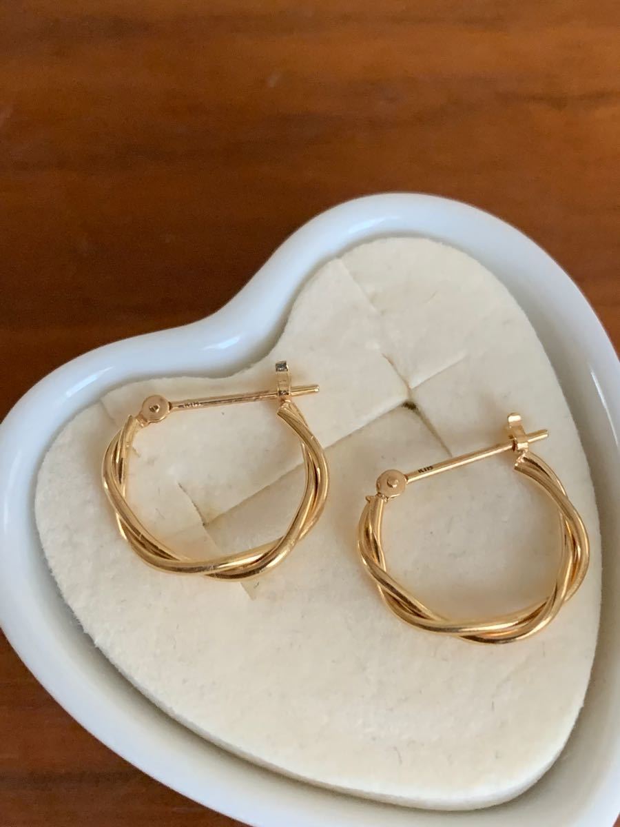フープ ピアス 1.5mm 5cm 18k 18金 50mm gold hoop k18 pierce × あす 値下げ フープピアス K18 5cm ピアス(両耳用)