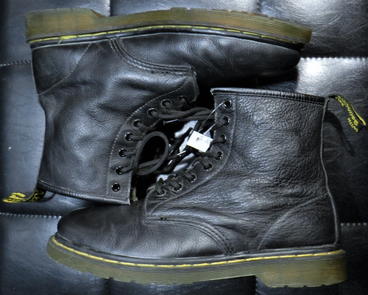 送料込 英国製 Dr.Martens 希少 ソフトレザー 8ホール ブーツ 黒 UK10