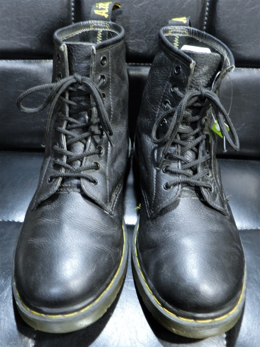 送料込 英国製 Dr.Martens 希少 ソフトレザー 8ホール ブーツ 黒 UK10