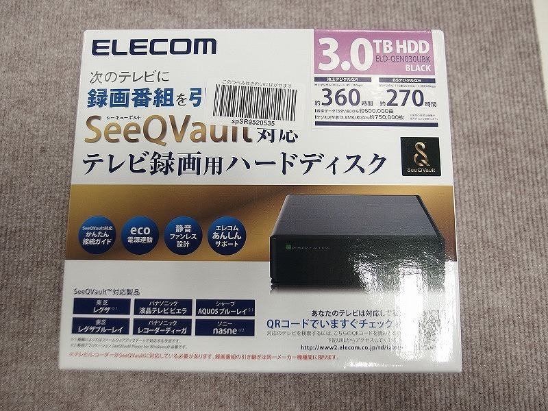 未使用】 エレコム ELECOM SeeQVault対応3.5inch外付けHDD 3.0TB ELD