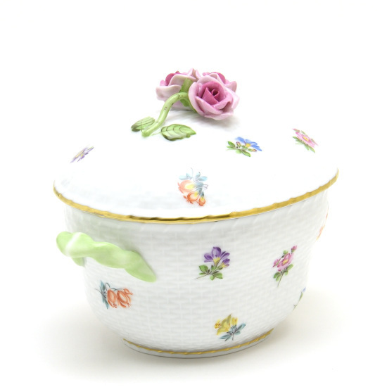 ヘレンド(Herend) 小物入れ(持ち手付き) 薔薇飾り ミルフルール ヘレンド(Herend) 小物入れ(持ち手付き) 薔薇飾り ミルフルール