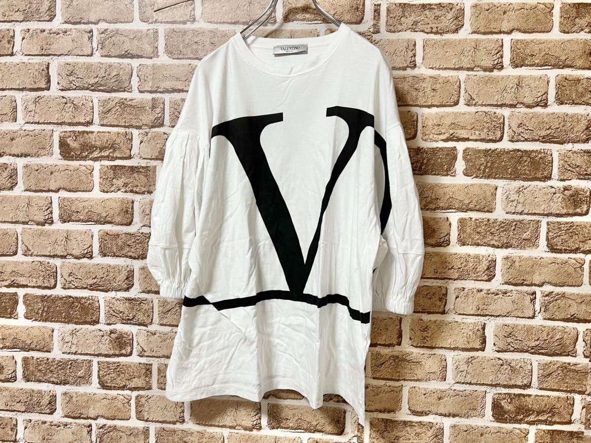 VALENTINO ヴァレンティノ フロントビッグロゴ バルーン袖 Tシャツ S