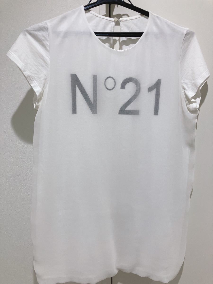 N°21 ヌメロヴェントゥーノ ロゴ シースル Tシャツ apexdentalcentre