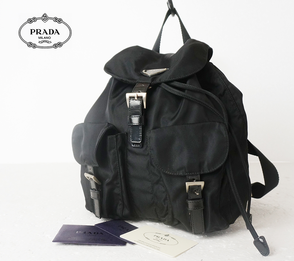 美品 プラダ PRADA リュックサック バックパック ギャランティーカード