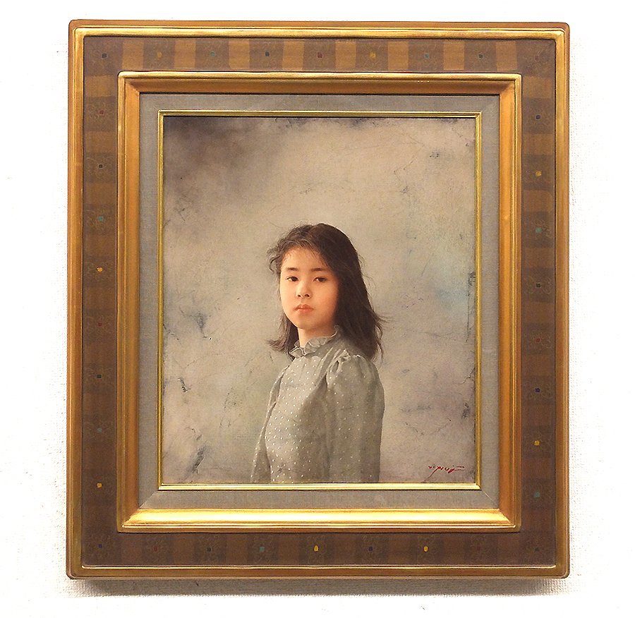 GLC】藤井勉 「少女」 ◇プレート付額・油彩6号 無所属 GLC】藤井勉 「少女」 ◇プレート付額・油彩6号 無所属