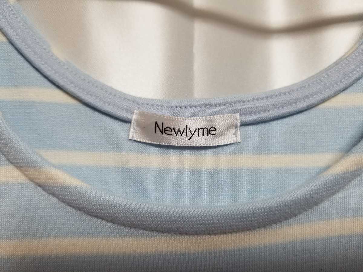 SALE【最終値下げ】Newlyme ワンピース 水色×白 ボーダー レディース《Ｍサイズ》