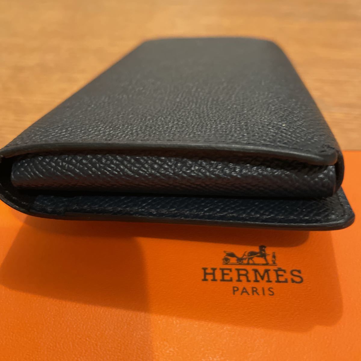 美品エルメス HERMES フランス製　エプソン MC2 スマートホンケース　スマホケース　名刺入れ　　財布　携帯電話ケース　ダークネイビー_画像6