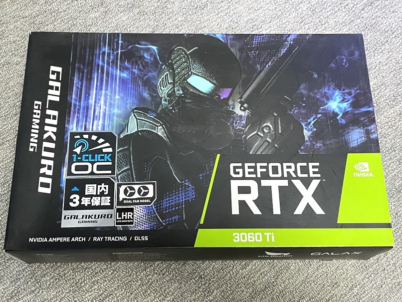 玄人志向GALAKURO GAMING Geforce RTX3060Ti GG-RTX3060Ti-E8GB/DF/LHR