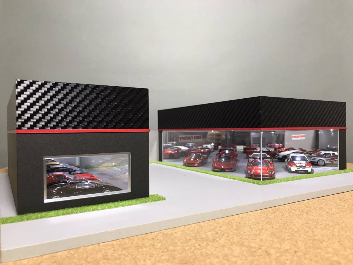 ミニカー専用ジオラマ:1/64 ショールーム&ガレージⅠ(ブラック