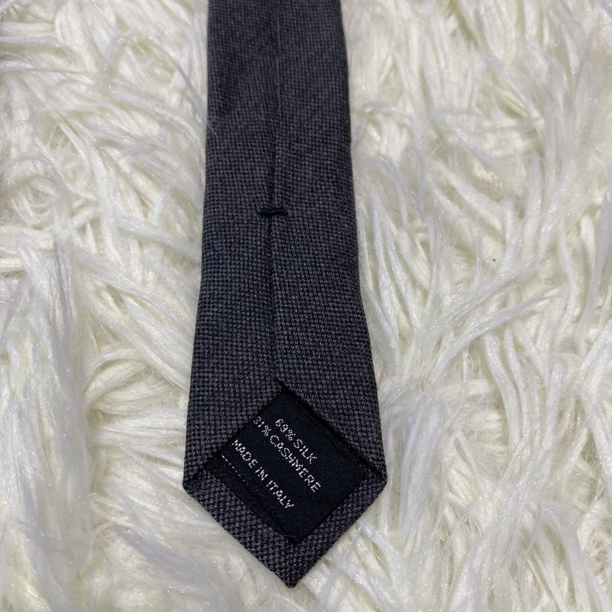 美品】TOM FORD トムフォード ネクタイ グレー系 カシミア混 イタリア