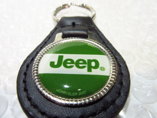 【Spiral】ジープ(緑x白) 本皮キーホルダーS Jeep 新品/クライスラー/_画像2