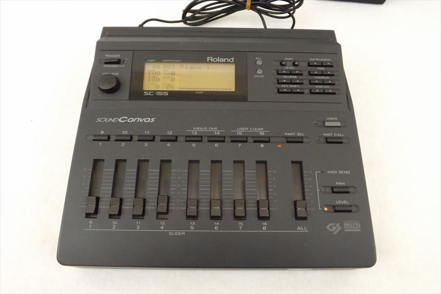 ▽ Roland ローランド SC-155 MIDI音源モジュール 取扱説明書有り 中古