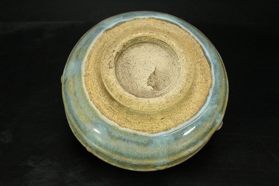 話題の行列 銀閣】中国美術 鈞窯 旧家蔵出(UM769) φ11cm 碗 鋲紋 紫斑釉 施釉陶