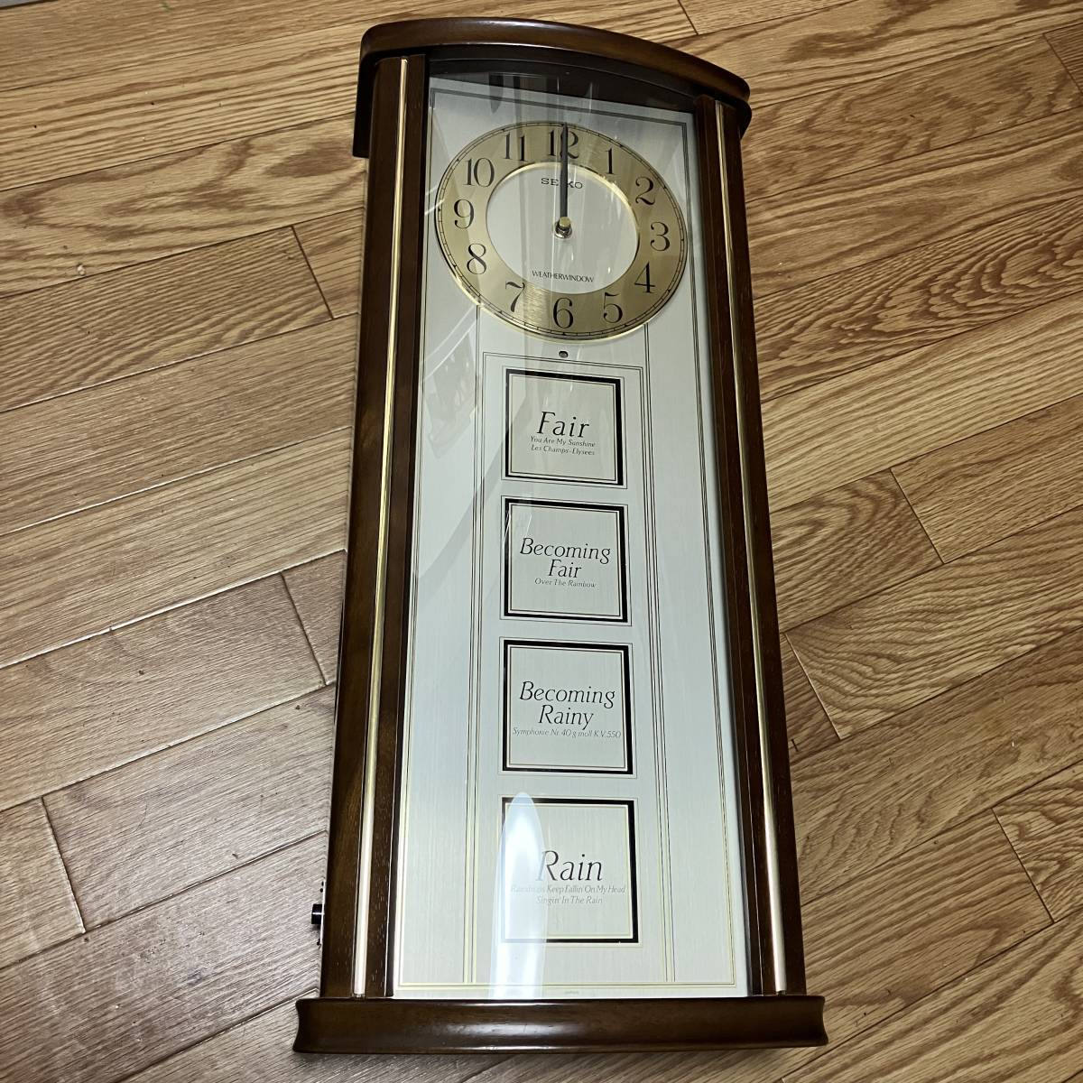 難あり】SEIKO WEATHERWINDOW RE516B からくり時計 掛け時計 柱時計