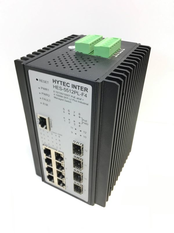 専門店では イーサネット 産業用GbE/PoE+対応 ⑧ スイッチ 基盤 制御 サーバー RJ-45ポートSFPポート INTER HES-5512PL-F4◆HYTEC ハイテックインター イーサネットハブ